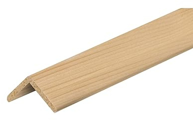 Kosche | Winkelprofil | Massivholz | 42 x 42 x 2400 mm | Beige | Kantenschutz | Eckschutzprofil | Hochwertig | Robust
