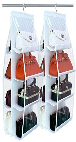 zebricolo 2 Stücke, aufbewahrung handtaschen, groß, Taschen aufbewahrung, Platzsparend, handtaschen Organizer, Weiß, handtaschen aufbewahrung