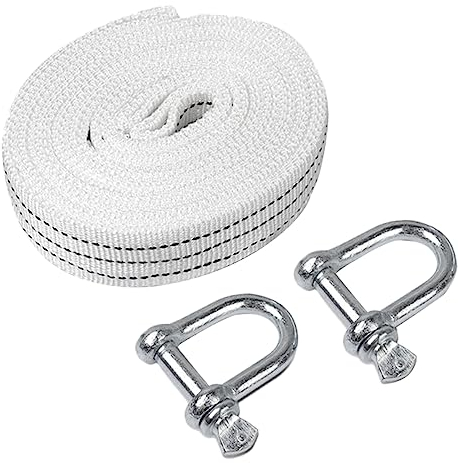 BomDog Abschleppseil, Abschleppgurte Abschleppseil Und Haken Autoversorgung Bergung Abschleppseil Auto Abschleppseil Fahrzeug Abschleppgurt/Whitex2Pcs/400X5Cmx2Pcs