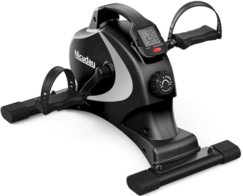 Niceday Pedaltrainer, Arm und Beintrainer Senioren, Beintrainer für Zuhause, Mini Heimtrainer, Hometrainer Mini Fitnessgerät für Zuhause Büro, Platzsparend
