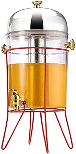 WHITEUQ Dispensador de Cerveza, Barril de Cerveza, dispensador de Jugo, Barril, dispensador de Bebidas con Soporte, dispensador de Bebidas, Barril de Vidrio (Plata, 52,5x22 cm)
