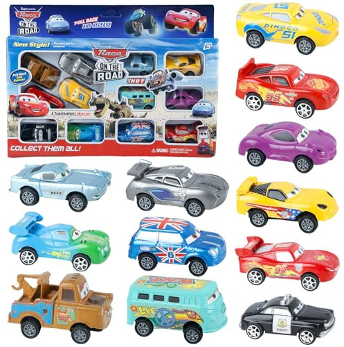 yumcute Car Spielzeugauto Set,12 Stück Auto Set MCC- Queen Mini Spielzeugautos Kinder Metall Mini Die Cast Wheels Modellauto Kleine Fahrzeuge Car Toys ab 3 Jahren geeignet