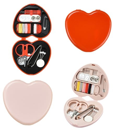 FISH DRAGATE 2 pieces kit cucito da viaggio,set cucito da viaggio,accessori da viaggio,ago e filo per cucire,travel essentials,portatili pieghevole scatola, per principianti, viaggiatori