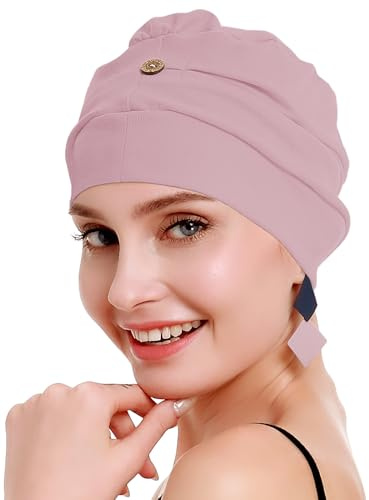 osvyo Baumwoll Chemo Kopfbedeckung für Damen mit Krebs und Haarausfall, Mütze aus Baumwolle, Leichte Kopfbedeckung, Versiegelte Verpackung