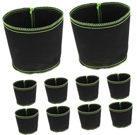 FONDOTIN Sacchetti Per La Coltivazione in Feltro 10 Pezzi Grandi Sacchetti Per La Coltivazione Di Piante in Tessuto Non Tessuto Per Giardinaggio Ed Esterno Patate E Verdure.