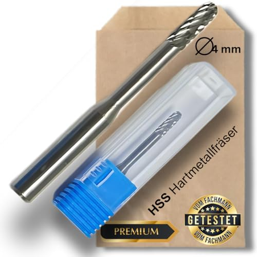 Premium Fräser 4mm Präzision - Schaftfräser [4mm x 60mm] - Hartmetall - für Schlüsseldienste – Zylinderfräsen - Türschlösser | hohe Standzeit & optimale Fräseleistung