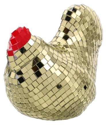 ERINGOGO Tabletop Figurine Mirror Finish Decor for Home Festive Parties Events Charming Rooster Accent for Desks Tables Windowsills