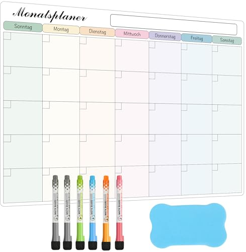 SONNELD Planificador mensual magnético para frigorífico, calendario familiar reutilizable con 3 lápices y borrador, para cocina, oficina, escuela, 42 x 30 cm the Family Plan To do List