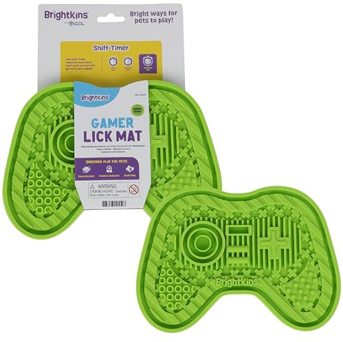 Brightkins Gamer Lick Mat - Mental Stimulation for Dogs, Feeding Treat Mats for Dogs and Cats, Enrichment Dog Food Mat, Puppy Training Tools, Cat Feeder Toy, Dog Toys Boredom, Slow Pet Feeder