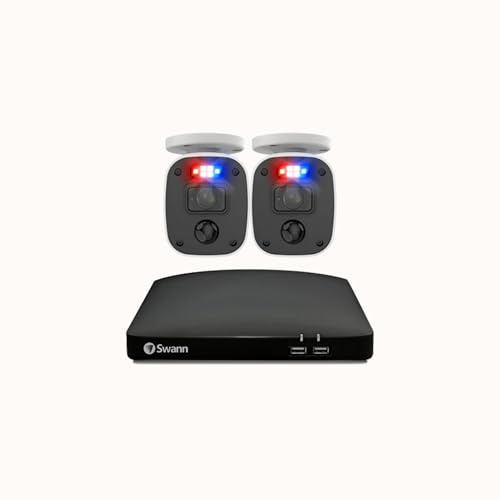 Home 2 Camera 4 Channel 1080p Full HD DVR 64GB SD Card Security System with Mic