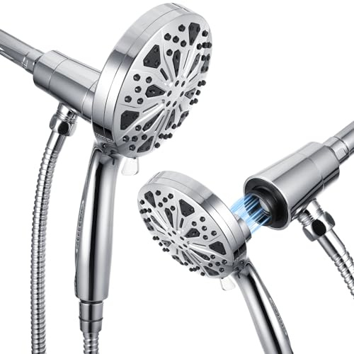 SIROWA Shower Head with handheld, 10 spray, Magnetic Shower Head, High Pressure Handheld Shower Head, Adjustable Bracket, Built-in Pause Mode & Power Wash, Showerhead with 60 LeakProof Hose, 1.8 GPM