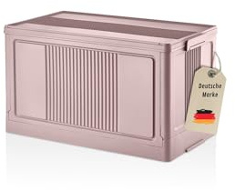 Ally Maison Faltbare Aufbewahrungsbox mit Deckel – 54 × 31,7 × 31,7 cm – Stabil & Platzsparend – Vielseitige Ordnungsbox für Haushalt, Keller, Kinderzimmer & Büro, rosa