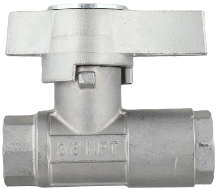 LIANFOND Pressure Washer Ball Valve 3 8 Stainless Steel Quick Connect Shut-Off Valve for 5000 PSI Systems, Silver
