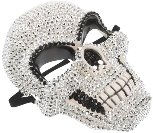 BESTonZON Demi Masque De Crâne Pour Femme Masque De Bal Masqué Costume De Squelette D'Halloween Complet Pour Homme
