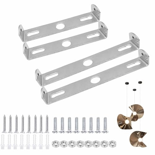 SGETHCH 4 Pack Ceiling Light Mounting Brackets Steel Crossbar Plates 90mm and 100mm Universal Fitting Kit with Screws for Chandelier, Wall Sconce, Home & Office Installation