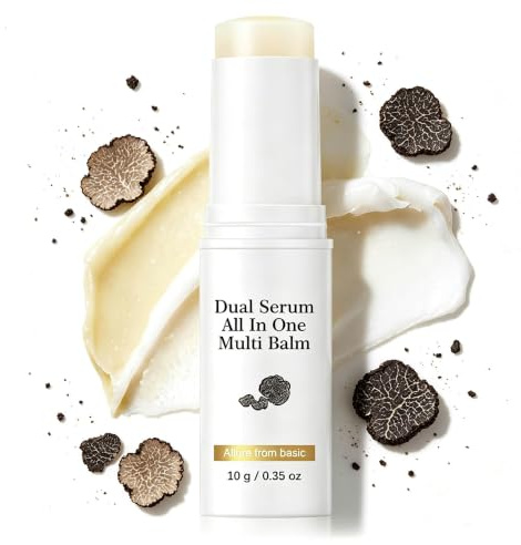 Baume Sérum Double à la Truffe Blanche Tout-en-Un, Stick de Traitement pour les Yeux, le Visage et le Cou, Hydratant, Éclaircissant, Réduit les Rides, Soin de la Peau Végan Stick