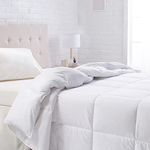 Amazon Basics - Daunen-Alternative Bettdeckenbezug für Doppelbett für alle, Tröster, Jahreszeiten Opulenter Garten, Ganz/Queen, Weiß, 224 x 224 cm