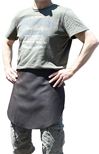 Förster-Fellnest Zapferschürze, Bistroschürze, echt Leder, Rindsleder, Bullenleder - Kellnerschürze mit oder ohne Tasche, in schwarz