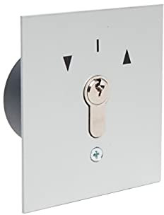 Schlüsseltaster Unterputz geba 2-seitig tastend US 1-2T/1 121.1301.1A, inkl. DIN Profilhalbzylinder & 3 Schlüssel einbruchhemmend (europäisch patentiertes System), grau/Aluminium-eloxiert