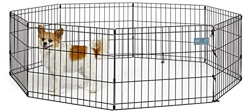 MidWest Homes for Pets 550-18 Laufstall und Spielgehege für Hunde, ohne Tür, 61 x 46 cm, schwarze E-Beschichtung