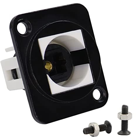 QIANRENON Toslink Audio fibra ottica Adattatore madre a madre Connettore Montaggio a XLR pannello,trasmettere segnali audio digitali,per sistema di studio di registrazione digitale,rack di rete,Nero