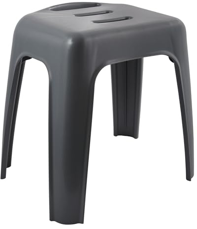 Spirella Duschhocker Badhocker 130kg - Duschstuhl Duschhilfe Duschsitz Badsitz - Dunkelgrau