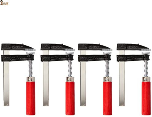 BricoLoco.com Sergent de serrage de barre. Cric sergent et mâchoires métalliques Tourniquet pour travaux de charpentier, bois, métal, marqueterie, bricolage (4, 50 x 200)