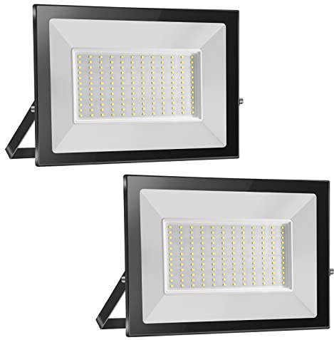 loyal 2er 150W LED Strahler Außen 15000LM, 3000K Warmweiß LED Fluter Flutlicht, IP65 wasserdicht Industriestrahler, Superhell LED Scheiwerfer, LED Außenstrahler für Garten Garage Sportplatz