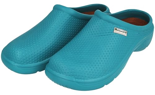 Town & Country Zuecos para hombre y mujer, color turquesa, para jardinería, muy suaves, plantilla acolchada ligera, talla 38
