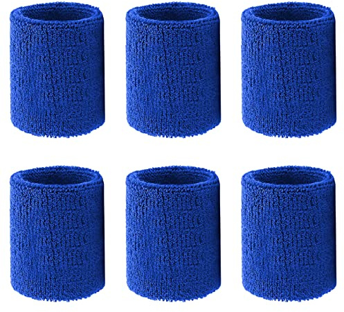 6 Pieces Sweatbands Kid Wrist Sweatband Sports Sweat Band Sweat Bands Wristbands Absorbent Sports Wristband, Elastic Cotton Wristband for Gym Basketball Football Tennis Running Sports