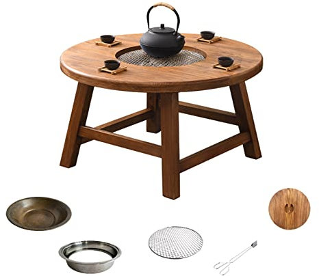 PEVSCO Table Barbecue Vieux Orme Barbecue poêle Charbon de Bois Chauffage Table à thé Balcon Cour Rurale poêle à Charbon rétro pour Barbecue extérieur (Size : 100x45cm, Color : Bruin)