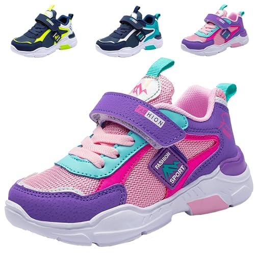 Zapatillas de Niños Niñas Zapatos de Correr Deportivas Ligeras Tenis de Running Shoes de Walking Sneakers Baloncesto Transpirable Cómodo Calzado Deportivo Unisex