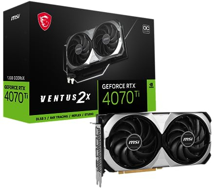 MSI Gaming GeForce RTX 4070 Ti 12GB GDRR6X 192-bit HDMI/DP Nvlink TORX Fan 4.0 Ada Lovelace Architecture Scheda grafica (RTX 4070 Ti Ventus 2X 12G OC)