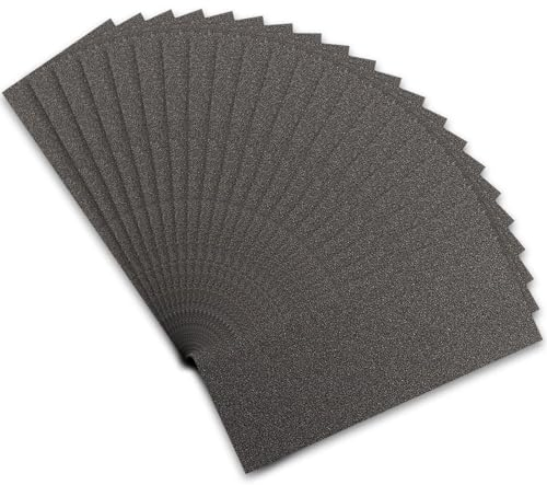 STEBRUAM 21 Sheets Sandpaper - 120 Grit Fine, Wet & Dry for Cars, Metals, Walls, Wood & Furniture - 9x3.6 Inch