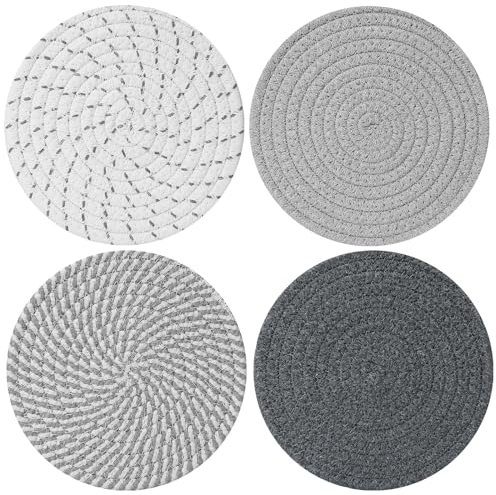 ME.FAN Untersetzer/Topflappen, 17,8 cm, 4er-Set, Baumwollfadengewebe, Untersetzer für Töpfe und Pfannen, große Untersetzer/heiße Pads zum Schutz von Schreibtisch und Arbeitsplatte, Mix 1
