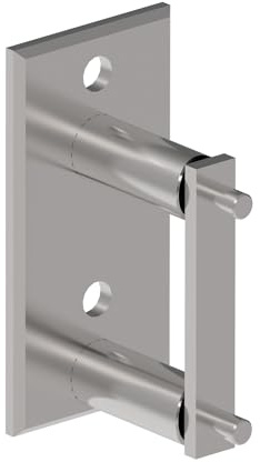 Sellon24® Edelstahl Pfostenhalter Wandanker Eckig für 40x40x2 Pfosten Rohrhalter flach Eckig V2A A6/004-6