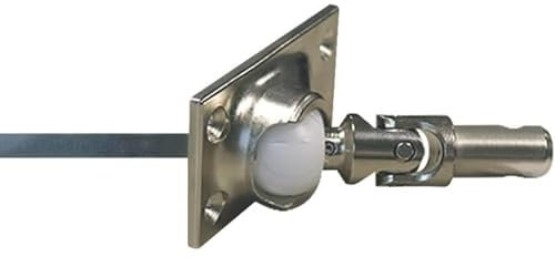 Sortie de caisson - Carré 6 mm - Tourillon 12 mm - Passe caisson sortie de coffre - simple cardan 45° acier - Guide déporté articulation - Longueur tige 250 mm - Pour store et volets roulants - Geiger