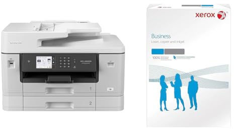 Brother MFC-J6940DW DIN A3 4-in-1 Farbtintenstrahl-Multifunktionsgerät & Xerox Business 003R91821 Multifunktionspapier geriest 80 g/m² A3 500 Blatt weiß