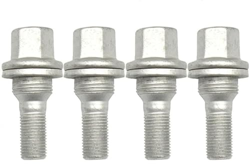 MObyat Wheel Bolt Compatible With Peugeot 206 207 208 308 407 1007 3008 5008 4pcs Wheel Nuts Bolts Flat Seat 17mm Hex Locking Wheel Nuts