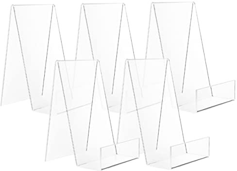 TOGEVAL Klarer Buchständer 5 Stück Acrylständer Zeitschriftenständer Transparenter Zeitschriftenhalter Transparenter Buchständer Buchaufbewahrungsständer Buchhalterung Für Schule Notebook