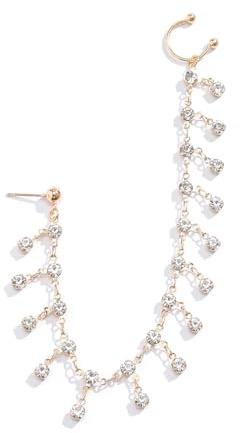 JUSTUSNX Fake Punk Nasenring mit Strass, Nasenring mit Ohrstecker, indischer Schmuck für Frauen und Mädchen, 16 cm, Metall