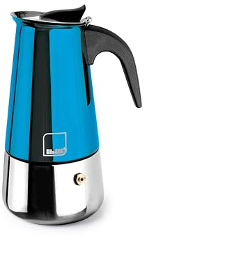 IBILI Moca Blue Espressomaschine, 6 Tassen, 280 ml, Edelstahl, induktionsgeeignet