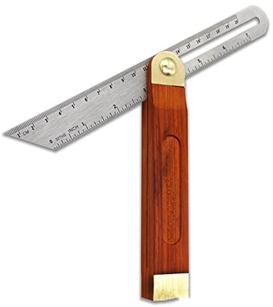 SDFGBNJK Tischlerwinkel Beidseitige Anschlagwinkel 26Mm Breit T-Fase Schreinerwinkel Anschlagwinkel,Braun
