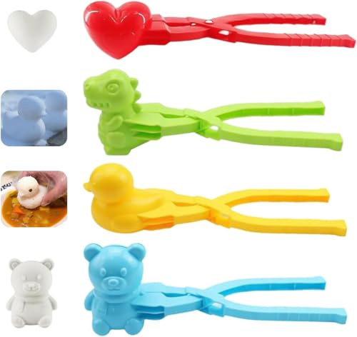 LAIXIABAO Duck Rice Mold Animal Scoop Sushi Mold Rice Molds for Sushi Making (Dinosaur+Heart+Duck+Bear)