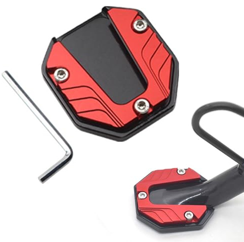 WERIGONI 1PCS Halterungspolster Erweiterte Universal Motorrad Ständer Unterlage Aluminiumlegierung rutschfeste Seitenhalterung Fußverlängerungs-Stützplatte