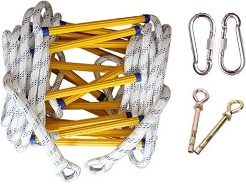 FGQCBBYC Feuerleiter, Feuerleiter, Strickleiter, Notleiter, 3 m – 18 m, weiche Sicherheitsleiter mit Haken, für Fenster und Balkon/15 m