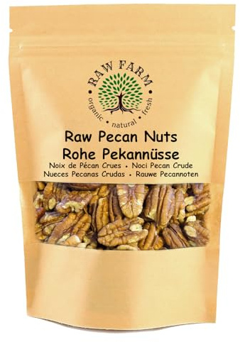Raw Farm - Nueces Pecanas Crudas - 1kg - Sin Gluten y Sin Soja, Ricas en Fibra y Minerales