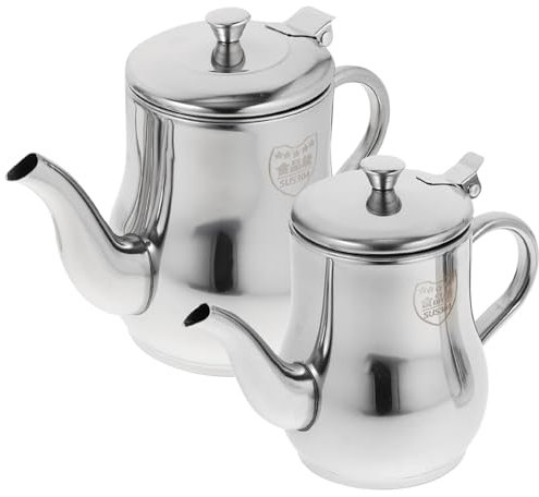 OKUMEYR 2 Coladores De Aceite Botes De Grasa Recipientes De Acero Inoxidable Para Almacenar Aceite Con Colador De Malla Fina