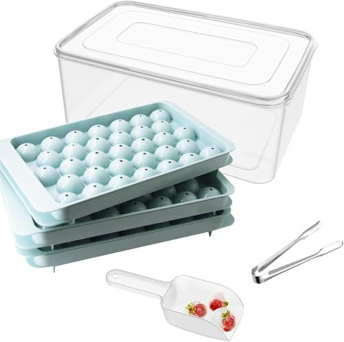 Vassoio per cubetti di ghiaccio, 3 mini contenitori per cubetti di ghiaccio, stampi per cubetti di ghiaccio 99x2,8 cm, per congelatore, gelato, cocktail, whisky, mit pinze per ghiaccio e pinzette