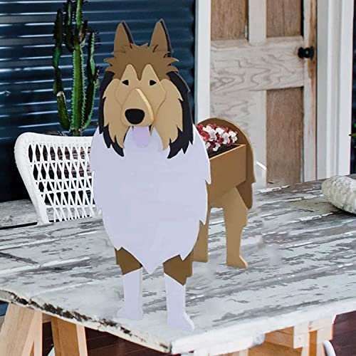 Plant Stand Indoor Outdoor Creative Wooden Planter Animal Resin Flowerpot Dog Planter Plant Pots Animal Shaped Detachable Cartoon Planter,CuteFlower Pots for Garden Flower Cactus Plants,Office